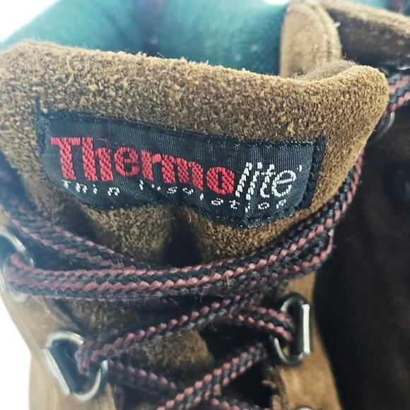 Northwest Territory ThermoLite Leather Suede Duck Boot Black Tan Rubber Womens 5 - Picture 10 of 11